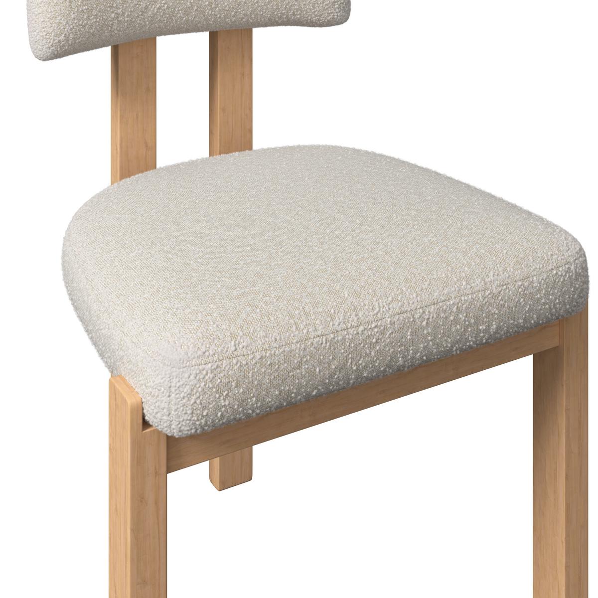 STOLIČKA JONNA - krémová/prírodná farba, Modern, drevo/textil (51/82/53cm) - Bessagi Home