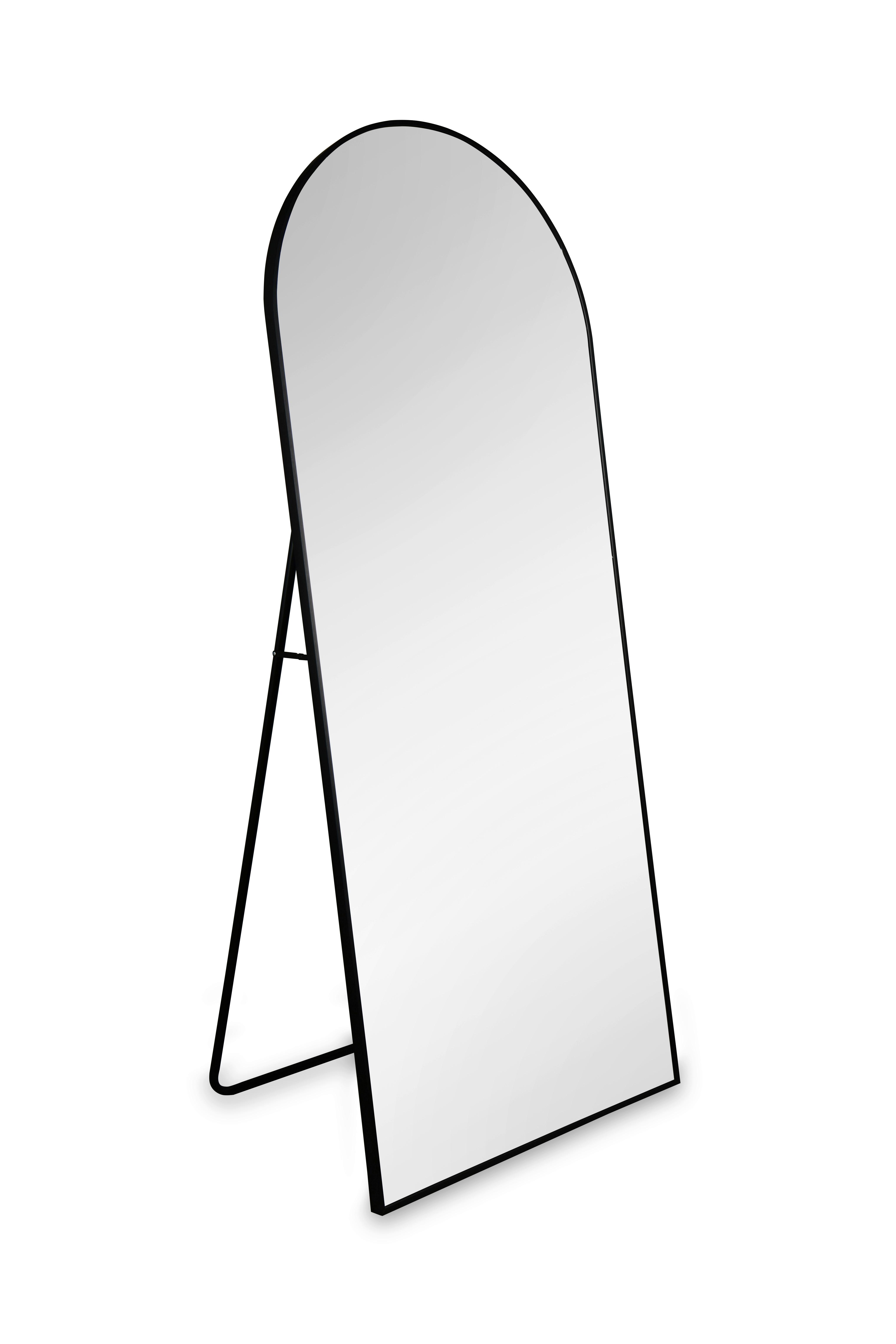 STOJACIE ZRKADLO BRITT - čierna, Modern, kov/sklo (70/170cm) - Mömax