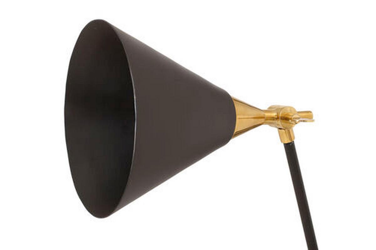 STEHLEUCHTE Schwarz/Gold, E27, 25W - Goldfarben/Schwarz, Design, Kunststoff/Stein (23/76/32cm) - Kayoom