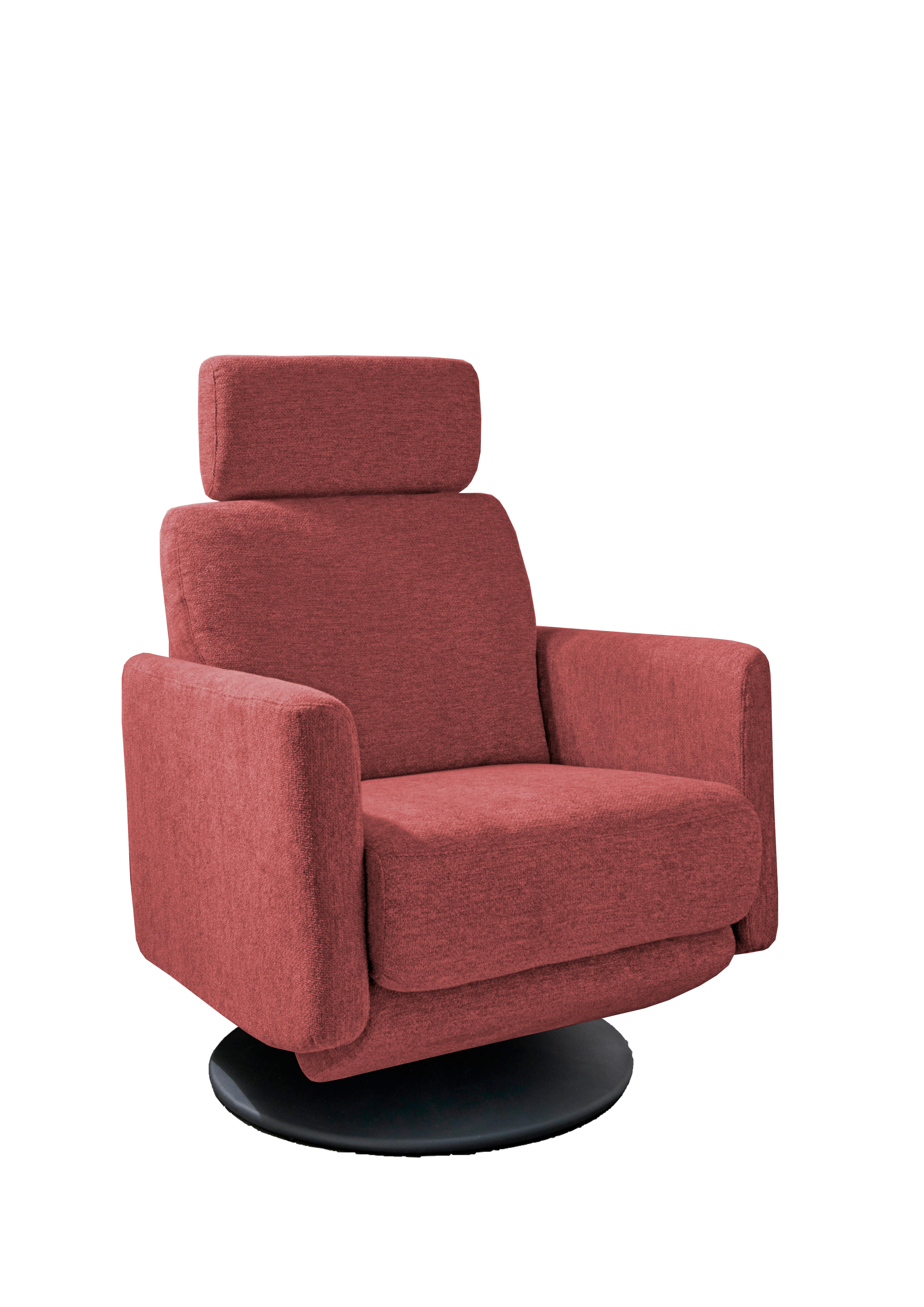 Relaxsessel Centrale T: 87-154 cm, Rot - Rot/Schwarz, MODERN, Textil (77/105/87-154cm) - Livetastic