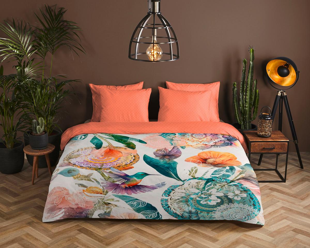 BETTWÄSCHE BERNICE - Koralle/Multicolor, Design, Textil (140/200cm)