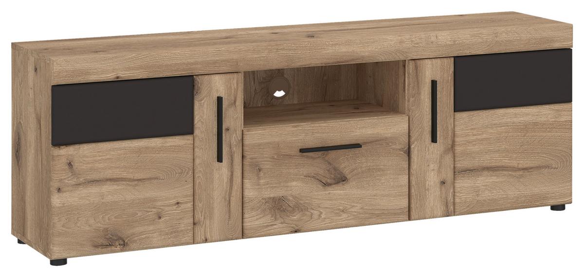 Tv-element Grano Eichefarben B: 157  Cm - Eichefarben/Dunkelgrau, Trend, Holzwerkstoff (157/55,8/42,9cm)