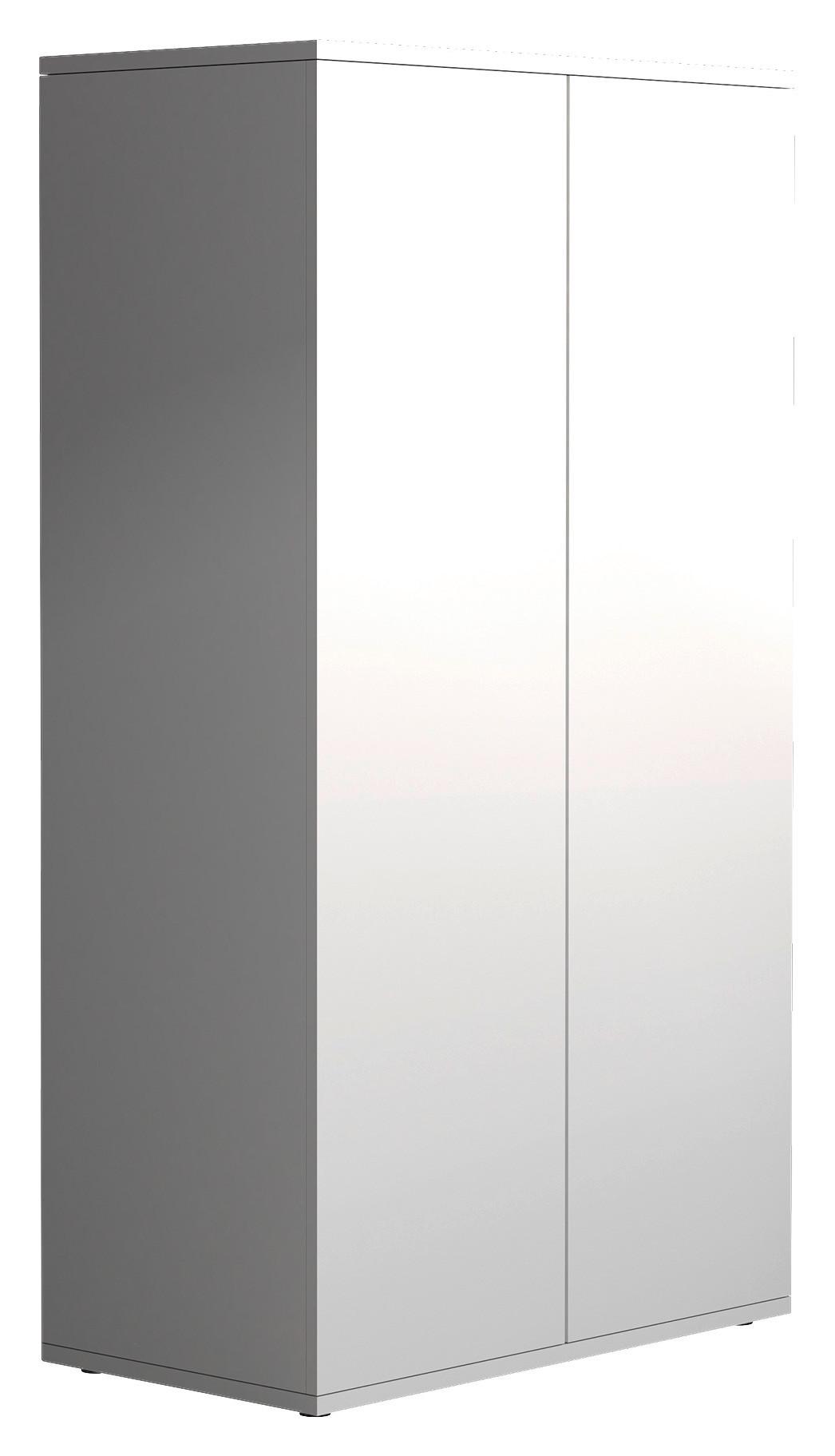 Kommode Dalrosa Weiß - Anthrazit/Weiß, MODERN, Holzwerkstoff (60/108/32cm) - MID.YOU