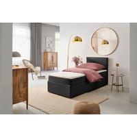 Boxbett Mit Topper Carolina 90x200 Cm - Schwarz/Grau, Basics, Textil (90/200cm) - P & B