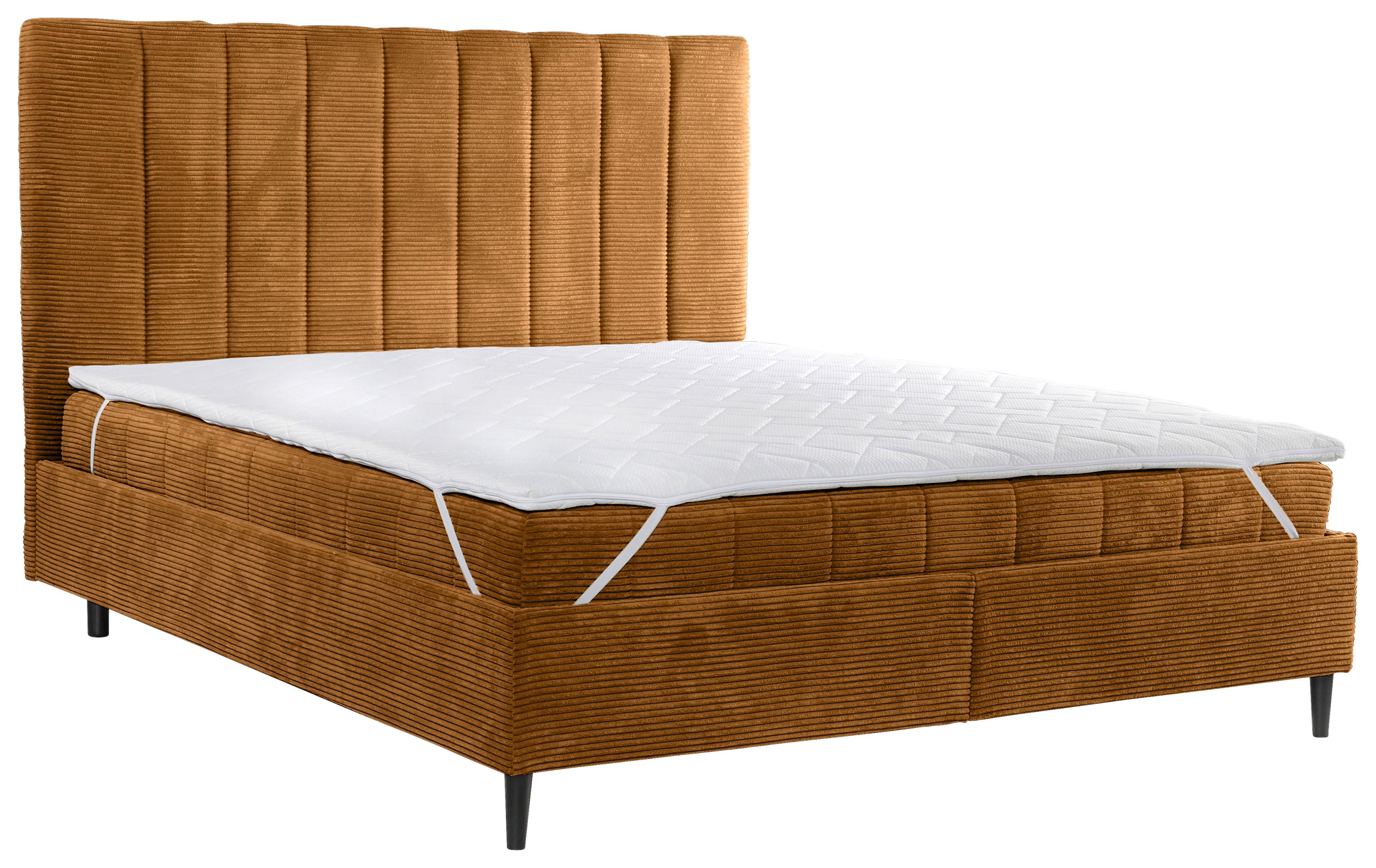Polsterbett Mit Lattenrost Mia Kupferfarben 180x200 Cm - Creme/Schwarz, LIFESTYLE, Holz/Holzwerkstoff (180/200cm) - Livetastic