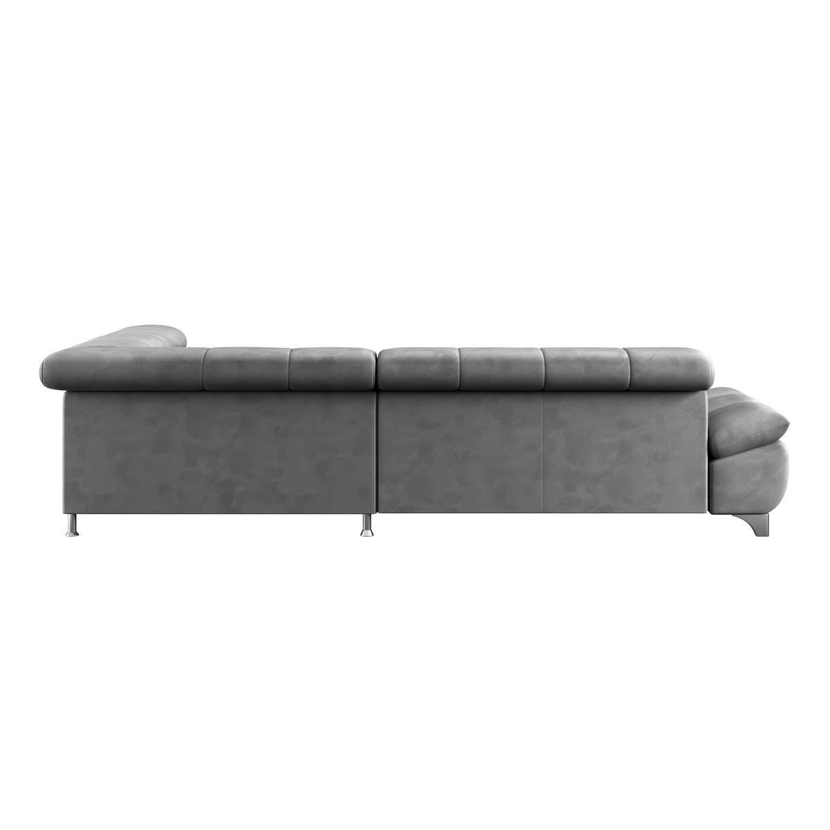 Ecksofa Gemini Dunkelgrau, B: 312cm - Chromfarben/Dunkelgrau, KONVENTIONELL, Textil (312/234cm)