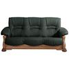 3-sitzer-sofa Tennessee Dunkelgrün Echtleder - Dunkelgrün/Eichefarben, LIFESTYLE, Leder/Holz (205/95/95cm) - Max Winzer