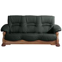 3-sitzer-sofa Tennessee Dunkelgrün Echtleder - Dunkelgrün/Eichefarben, LIFESTYLE, Leder/Holz (205/95/95cm) - Max Winzer