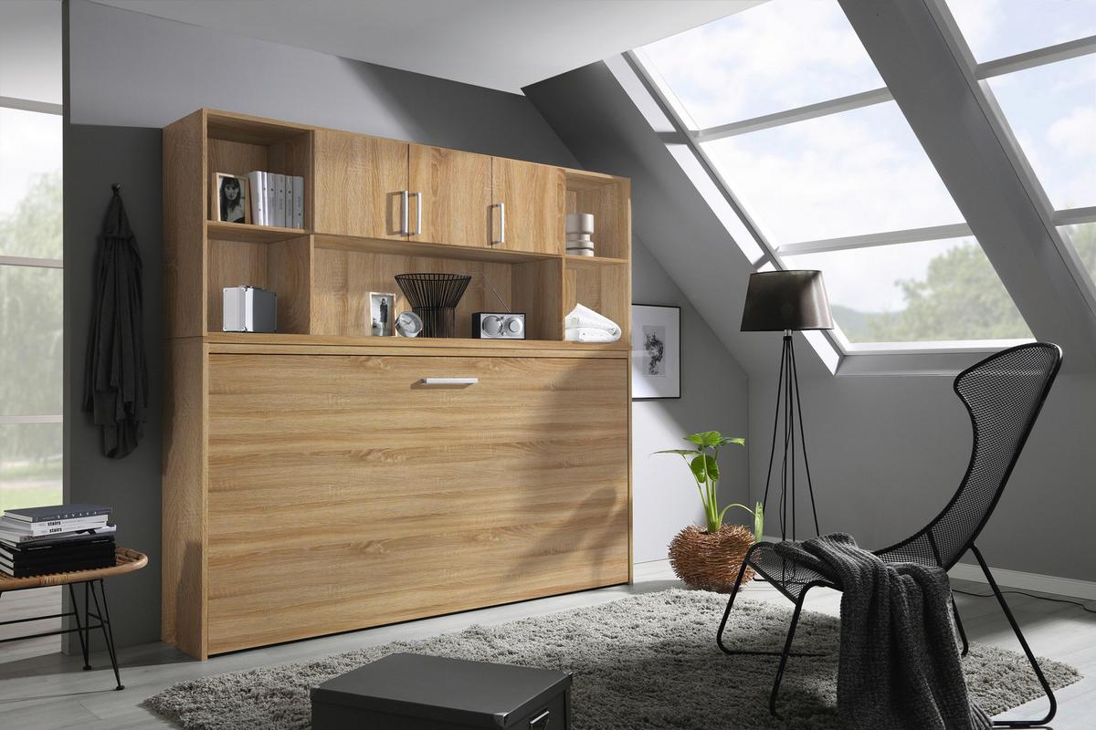 Bettüberbauregal für Klappbett B: 214cm Albero, Eiche Dekor - Eichefarben, KONVENTIONELL, Holzwerkstoff (214/82/40cm) - Rauch Möbel