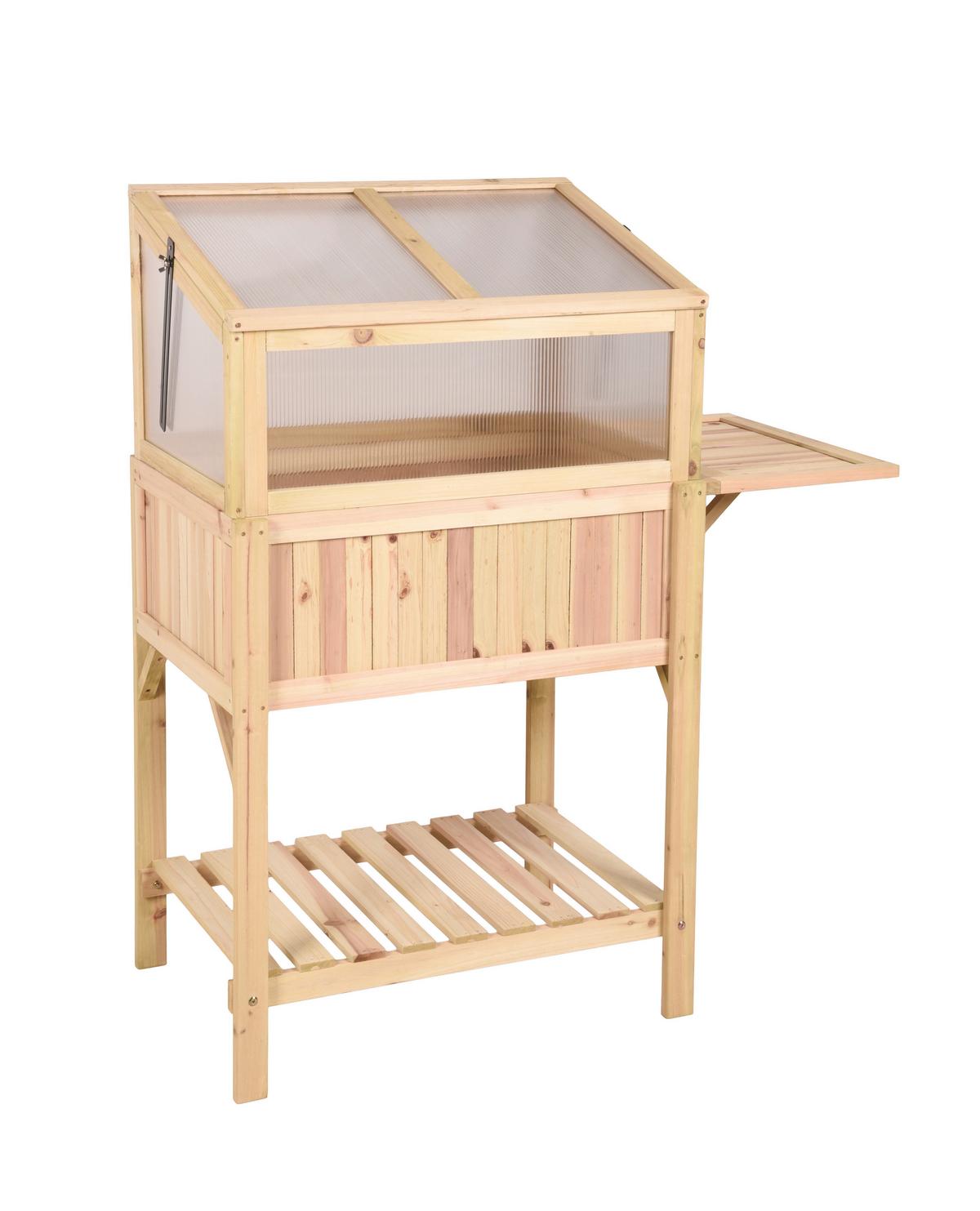 GEWÄCHSHAUS GEWÄCHSHAUS AUS HOLZ - Silberfarben/Braun, MODERN, Holz/Kunststoff (50/120/102,5cm) - Gardenson