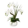 Kunstpflanze Orchideen Weiß, Topf: Weiß, H: 46 cm - Weiß/Grün, Design, Keramik/Kunststoff (46cm) - P & B