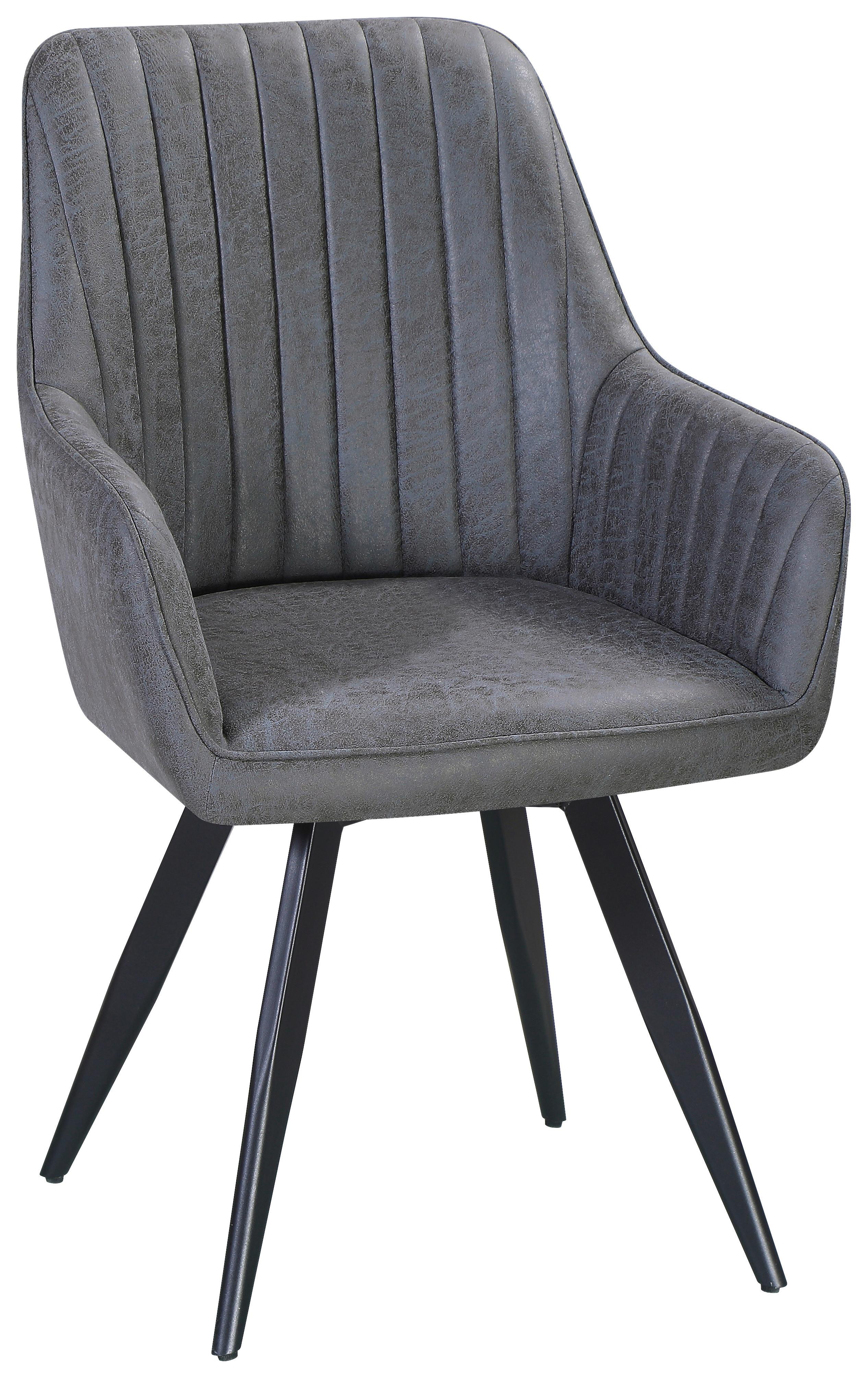 Stuhl Bella Webstoff Grau, 360° Drehbar