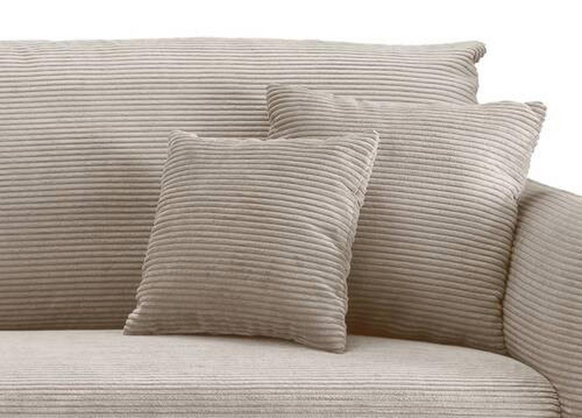 Ecksofa Vanilla Beige S: 178/264-302 cm - Beige/Schwarz, Design, Textil (178/264-302cm) - Livetastic