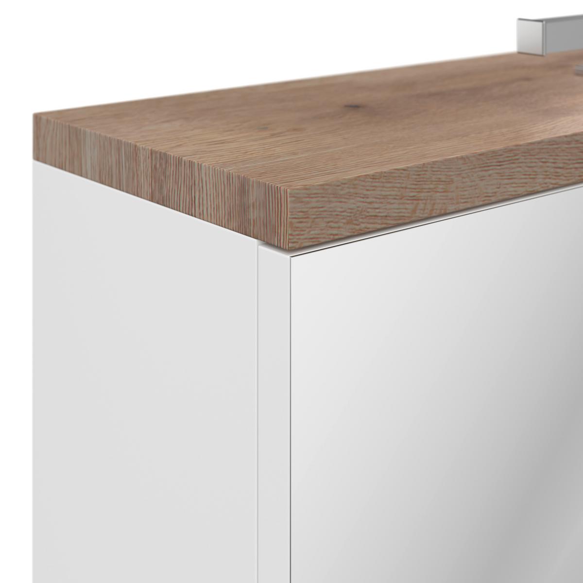 Spiegelschrank Marbella mit LED 3-türig 100x70x20 cm - Weiß, MODERN, Glas/Holzwerkstoff (100/70/20cm)