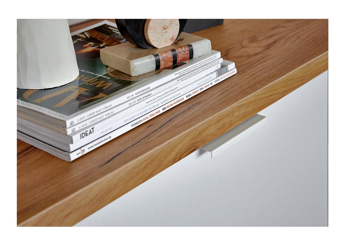 Sideboard Loop Sb 180 Eichefarben/weiß B: 180 Cm - Eichefarben/Weiß, KONVENTIONELL, Holzwerkstoff/Metall (180/76/40cm) - Livetastic