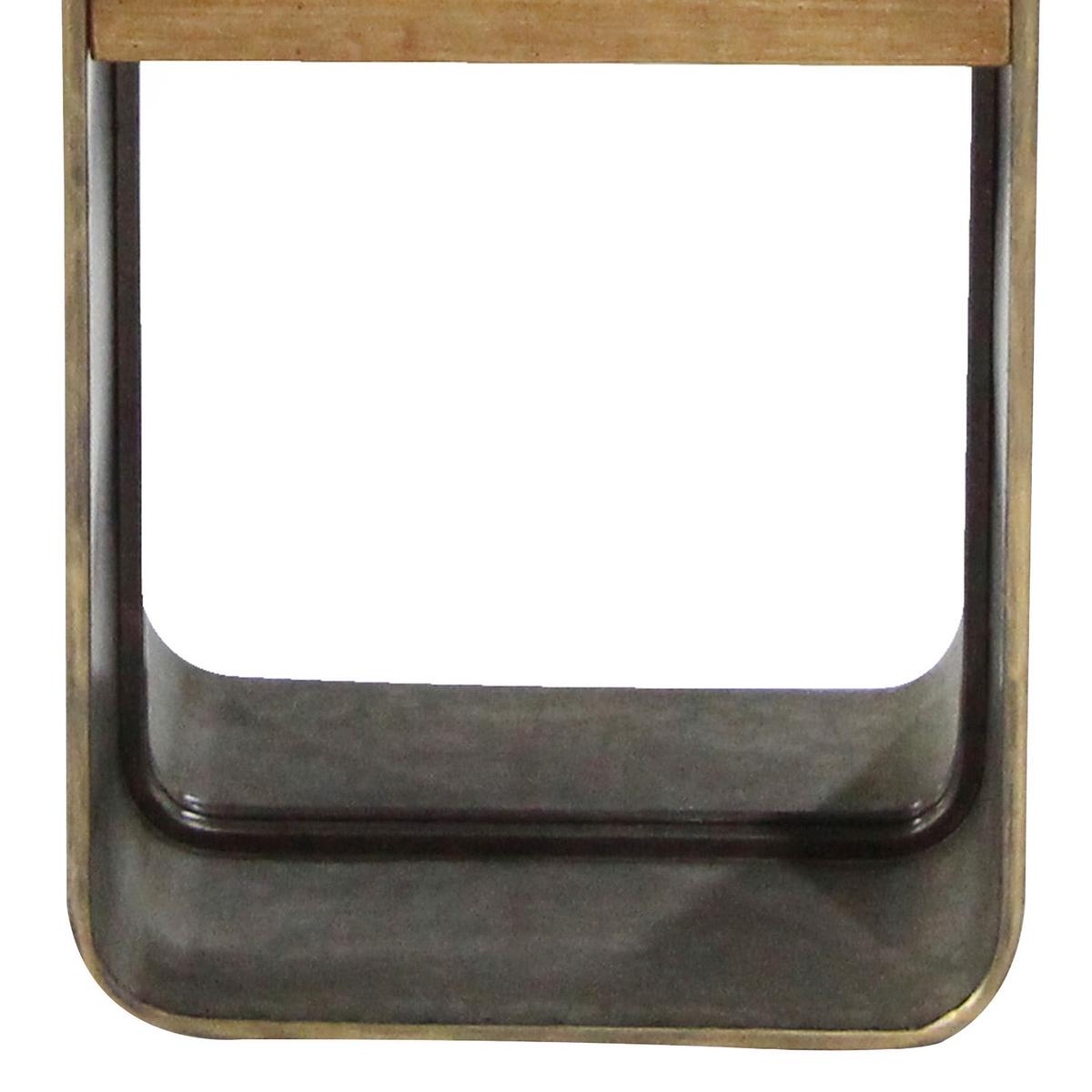 Wandspiegel Eckig Bxh: 18x120 Cm Metall/glas Mit Ablage - Messingfarben/Naturfarben, Basics, Glas/Holzwerkstoff (36/18/120cm)