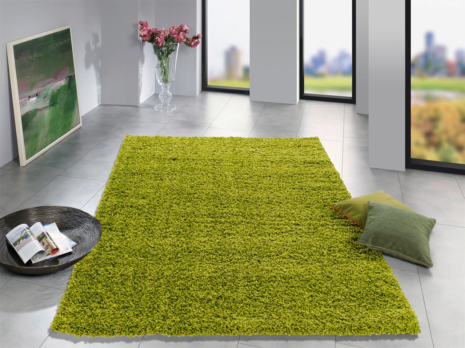 Hochflorteppich Fashion Shaggy - Grün, Basics, Textil (200/200cm) - Novel