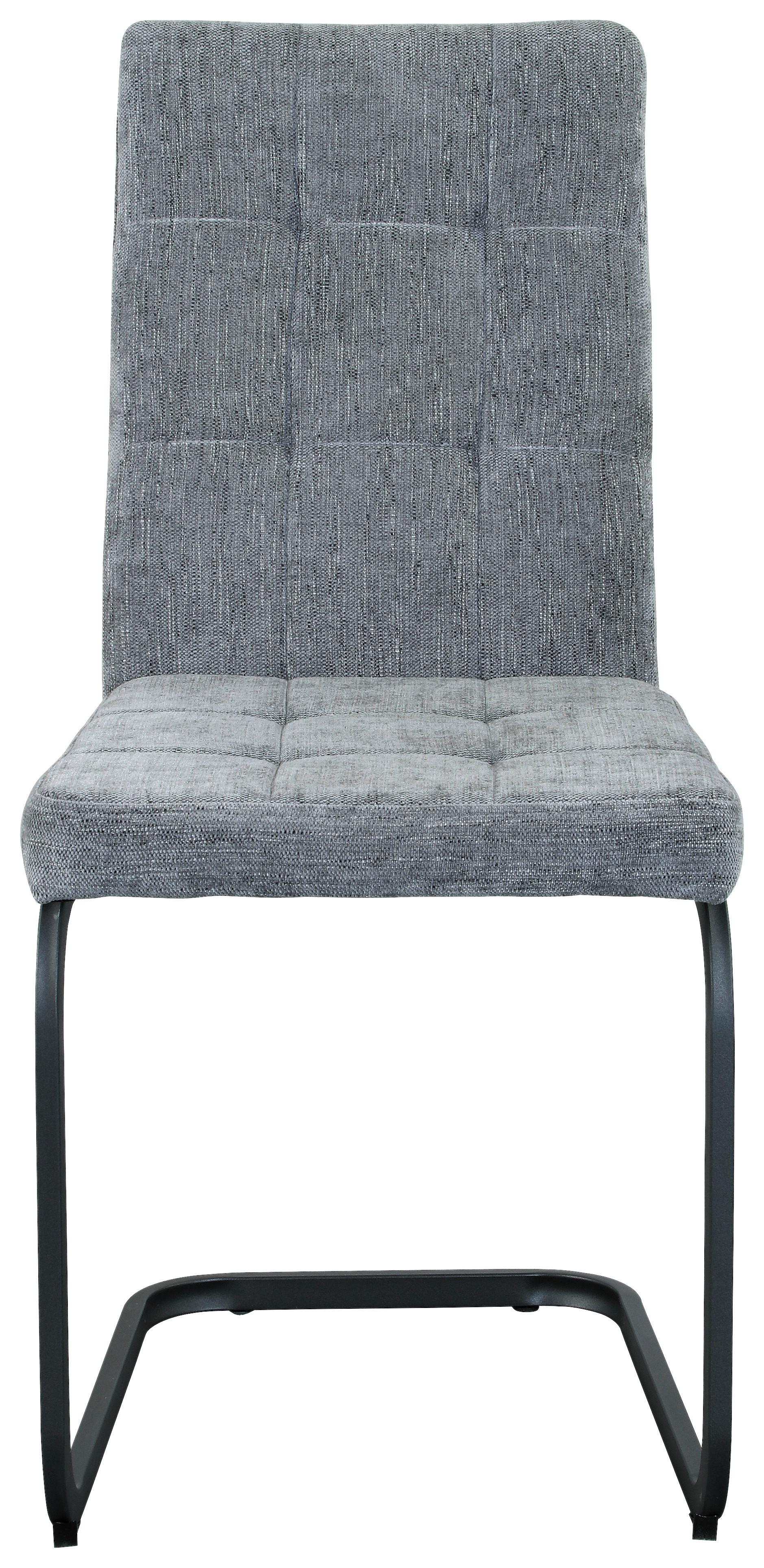 Esszimmerstuhl Radal Hellgrau - Hellgrau/Schwarz, MODERN, Textil/Metall (43/92/56cm) - MID.YOU