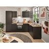 Eckküche Jazz 8 280 Schwarz S: 280x175 cm - Eichefarben/Schwarz, LIFESTYLE, Holzwerkstoff (280/175cm) - MID.YOU