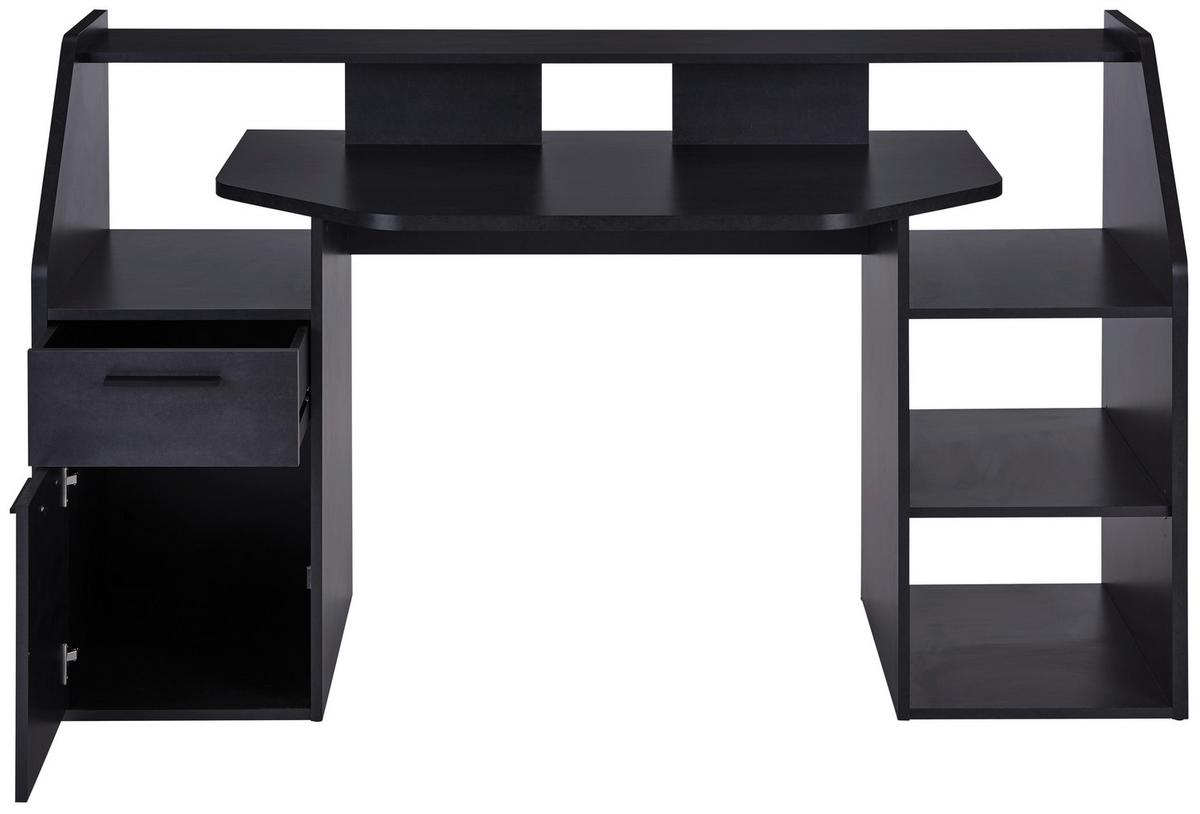 HERNÍ STŮL ENTER - černá/barvy grafitu, Moderní, kompozitní dřevo/plast (160/95,7/71,5cm)