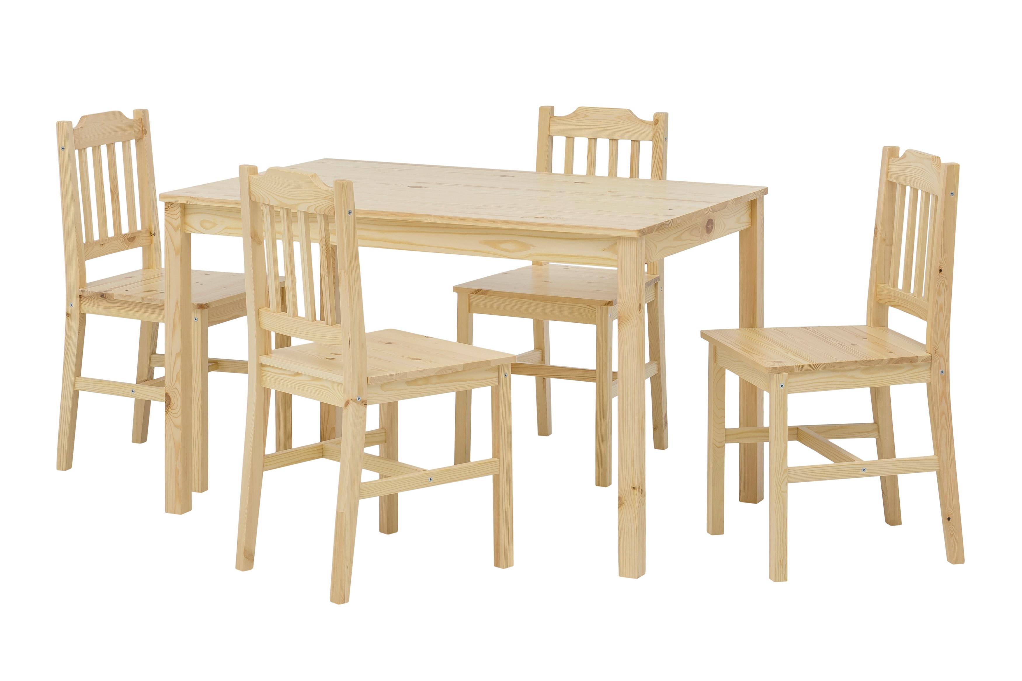 Tischgruppe Naturfarben L: 118cm - Naturfarben, Natur, Holz (118/75/73cm) - Livetastic