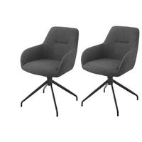 Armlehnstuhl-Set Triest S 2er-Set - Anthrazit/Schwarz, MODERN, Textil/Metall (56/83/60cm) - MID.YOU