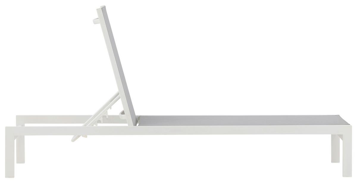 Sonnenliege Copacabana - Weiß/Grau, KONVENTIONELL, Metall (60/30/195cm) - Gardenson