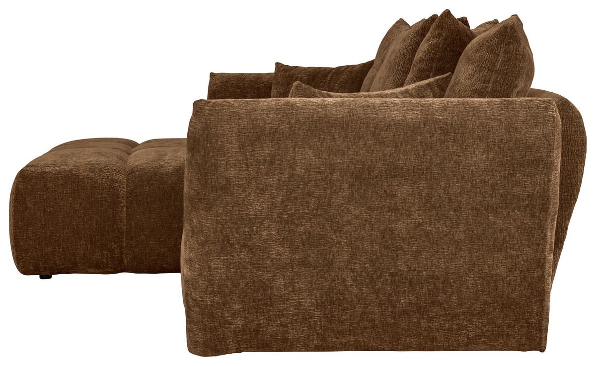Univerzálna sedačka CAMMELLIO, hnedá ženilka, 7 vankúšov - hnedá/čierna, Modern, textil (296/75-95/189cm) - Mömax