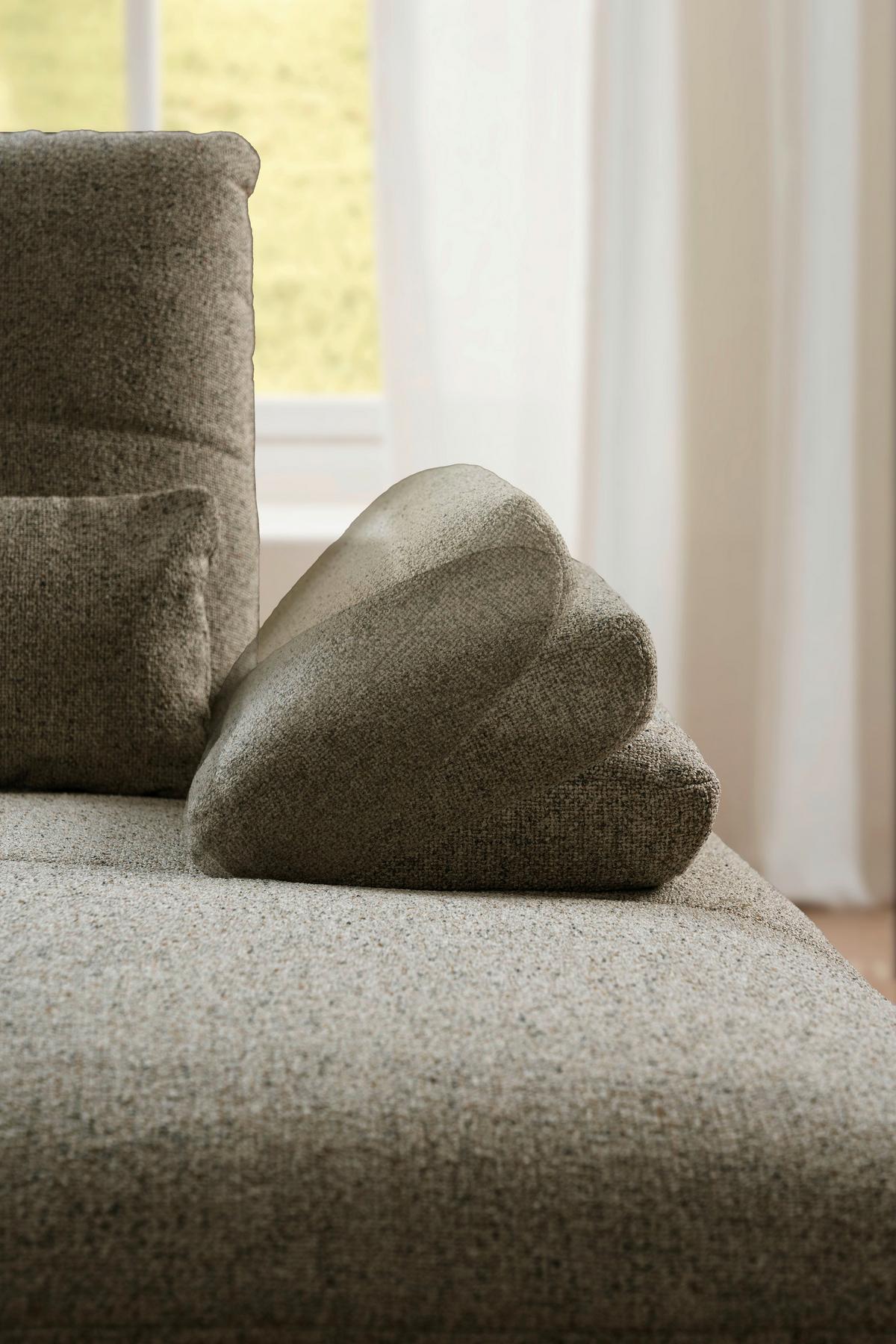 Ecksofa Dover erweiterbar Olivgrün 191-207x273cm - Schwarz/Olivgrün, Trend, Holzwerkstoff/Textil (191-207/273cm)