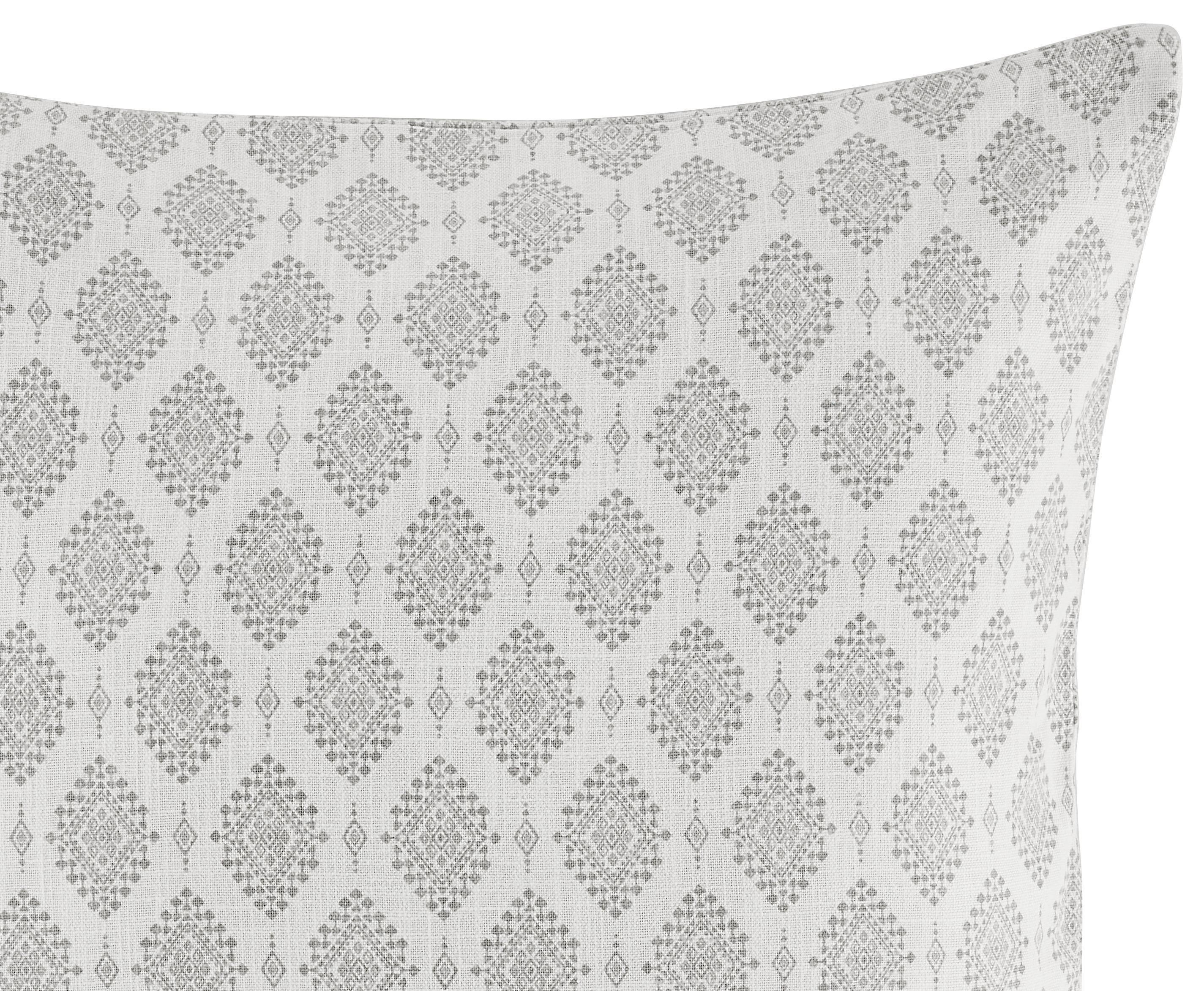Zierkissen Leticia 45x45 cm Baumwolle Hellgrau mit Zipp - Grau, ROMANTIK / LANDHAUS, Textil (45/45cm) - James Wood