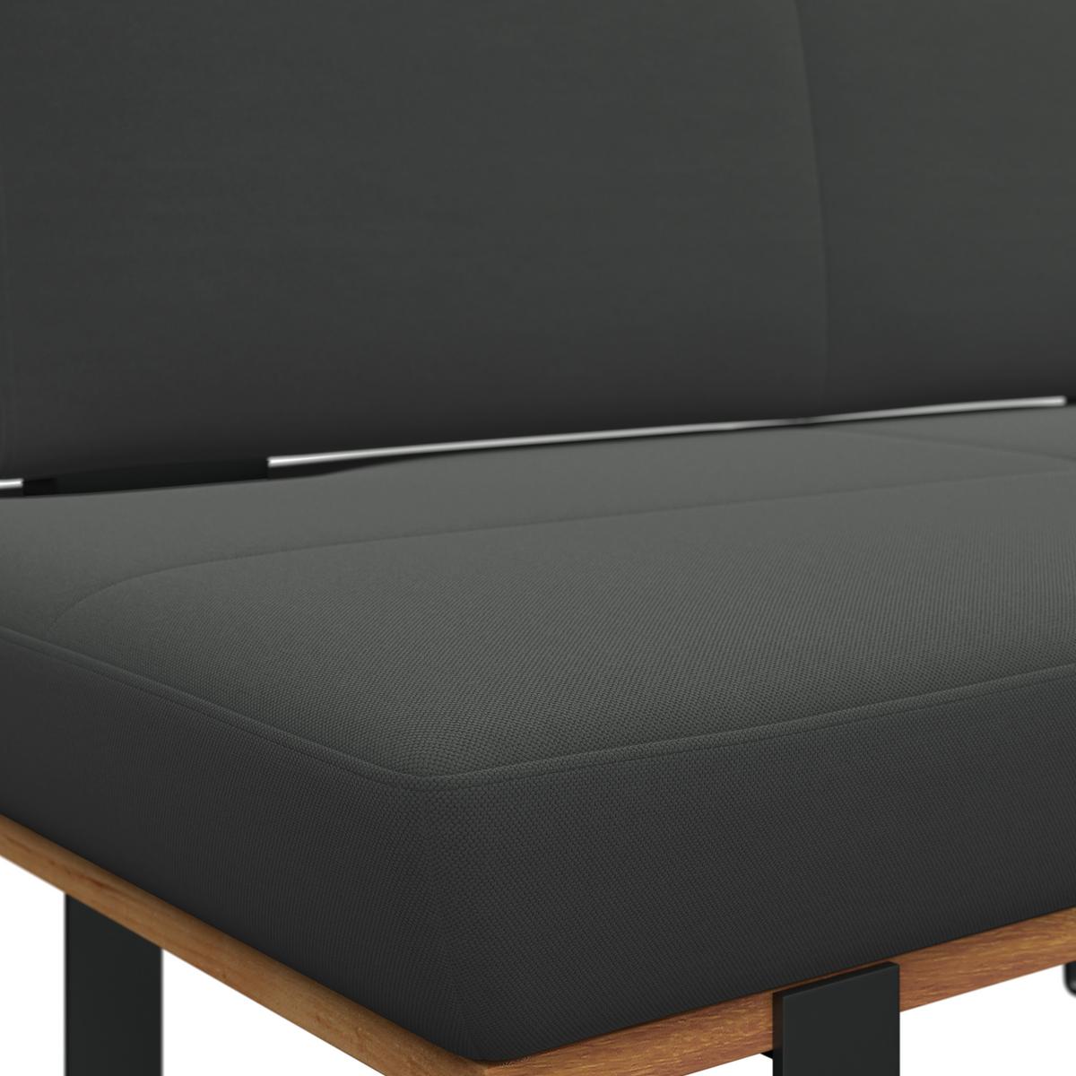 Sitzbank Tristan Webstoff anthrazit, B: 130cm - Anthrazit/Schwarz, MODERN, Holz/Textil (130/48/90cm) - James Wood