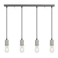Hängeleuchte Edmund H: 120 cm 4-Flammig, Metall/ Stein - Grau, Basics, Stein/Metall (80/5,5/120cm) - Globo