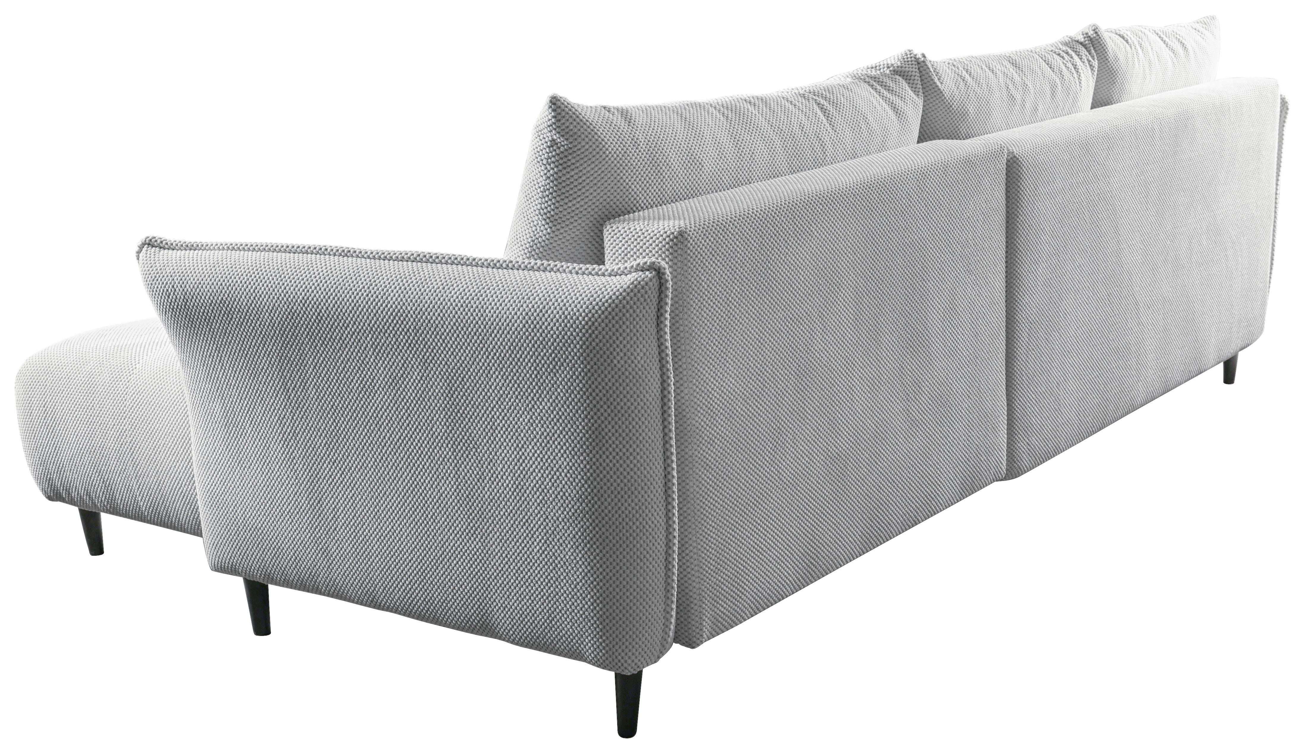 Ecksofa mit Schlaffunktion & Bettkasten Monte Carlo Grau - Hellgrau/Schwarz, Trend, Textil (290/160cm)