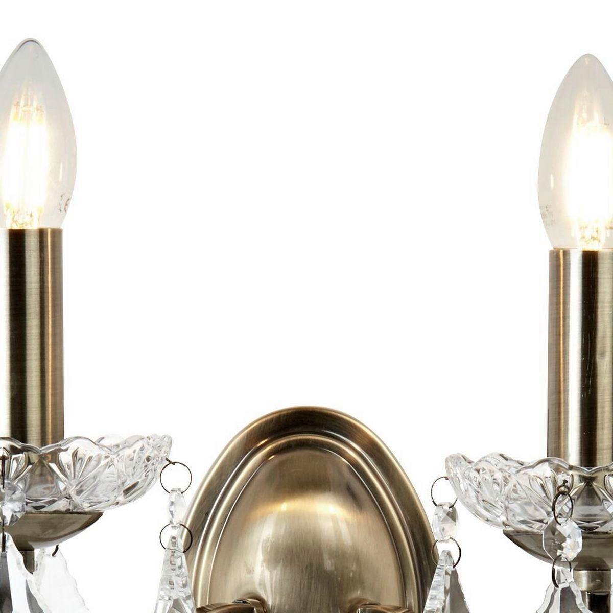 Wandleuchte Paris 8732-2ab - Klar, Design, Glas/Metall (32/27cm)