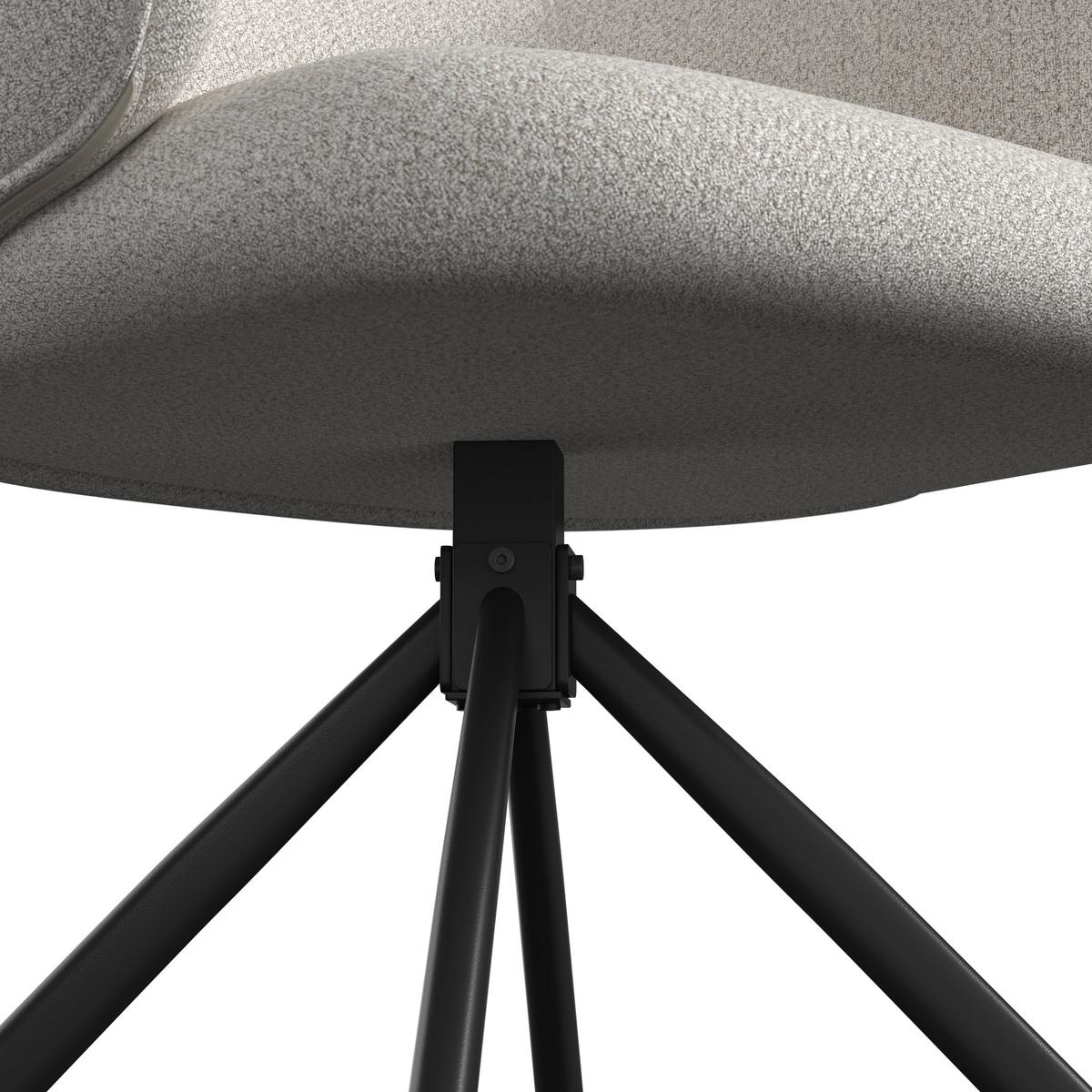 STOLIČKA S PODRÚČKAMI LIORA - čierna/krémová, Modern, kov/textil (58/84/61cm) - Bessagi Home