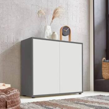 Kommode 79 cm Mailand Typ 4, Anthrazit - Anthrazit/Schwarz, MODERN, Holzwerkstoff (79/73/33cm) - MID.YOU