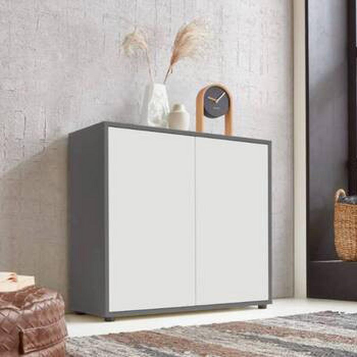 Kommode 79 Cm Mailand Typ 4, Anthrazit - Anthrazit/Schwarz, MODERN, Holzwerkstoff (79/73/33cm) - MID.YOU