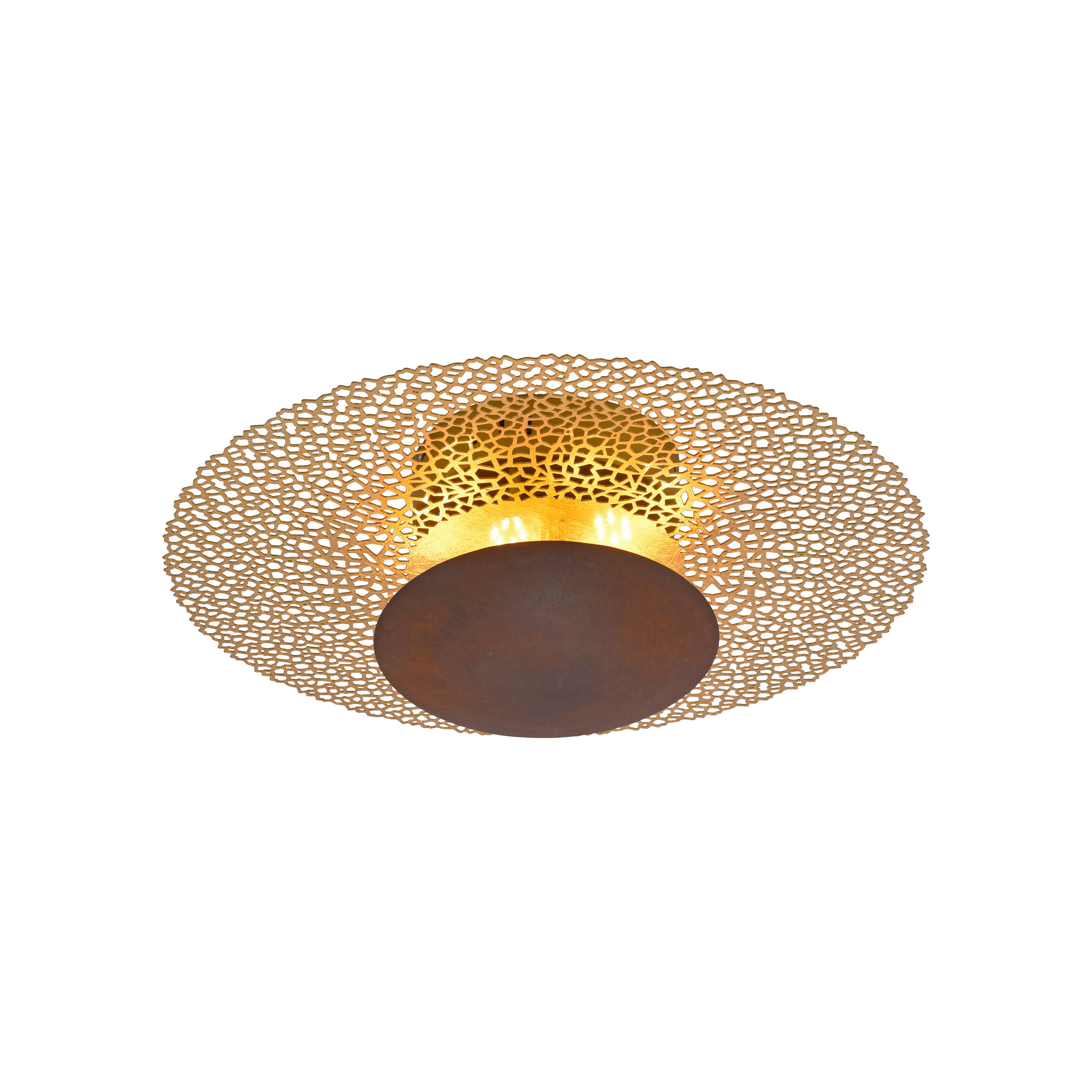 LED-DECKENLEUCHTE 6551-48 NEVIS - Rostfarben, Design, Metall (45/45/16cm) - Paul Neuhaus