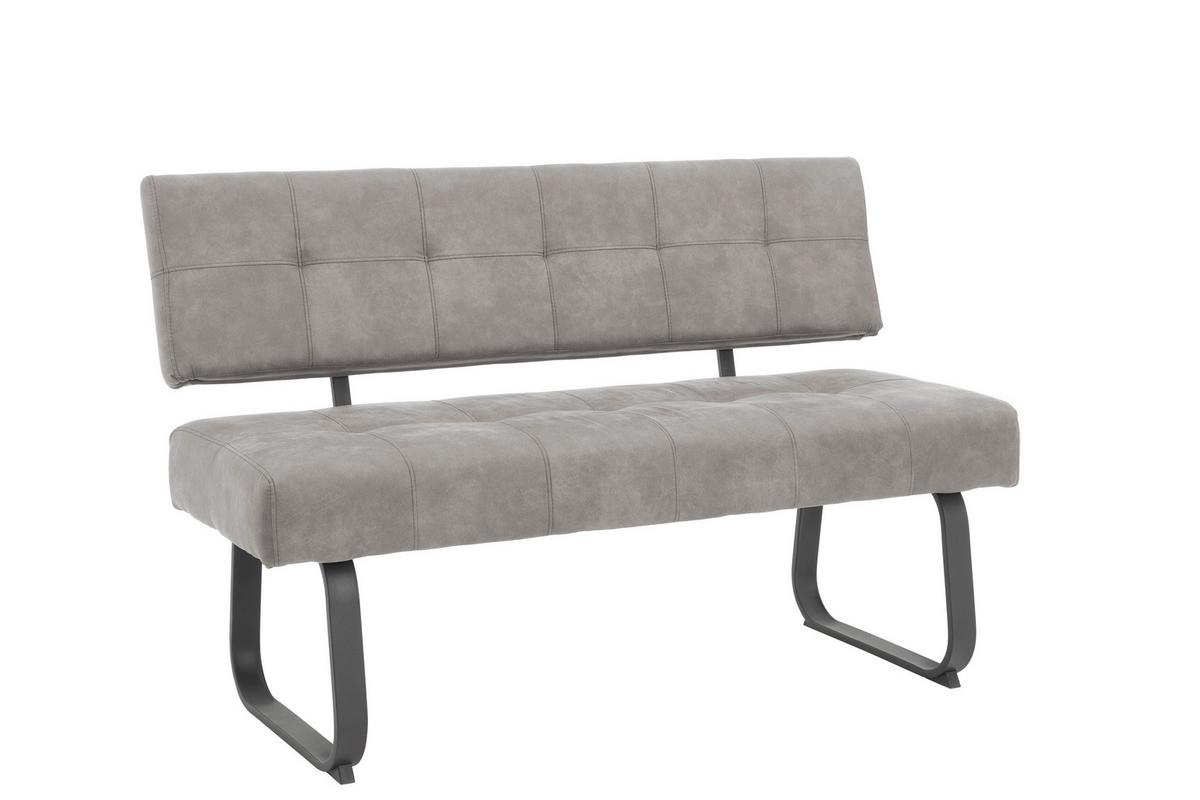 Tischgruppe Luise Ii G - Grau, MODERN, Holzwerkstoff/Textil (120 - 160/76/80cm) - MID.YOU