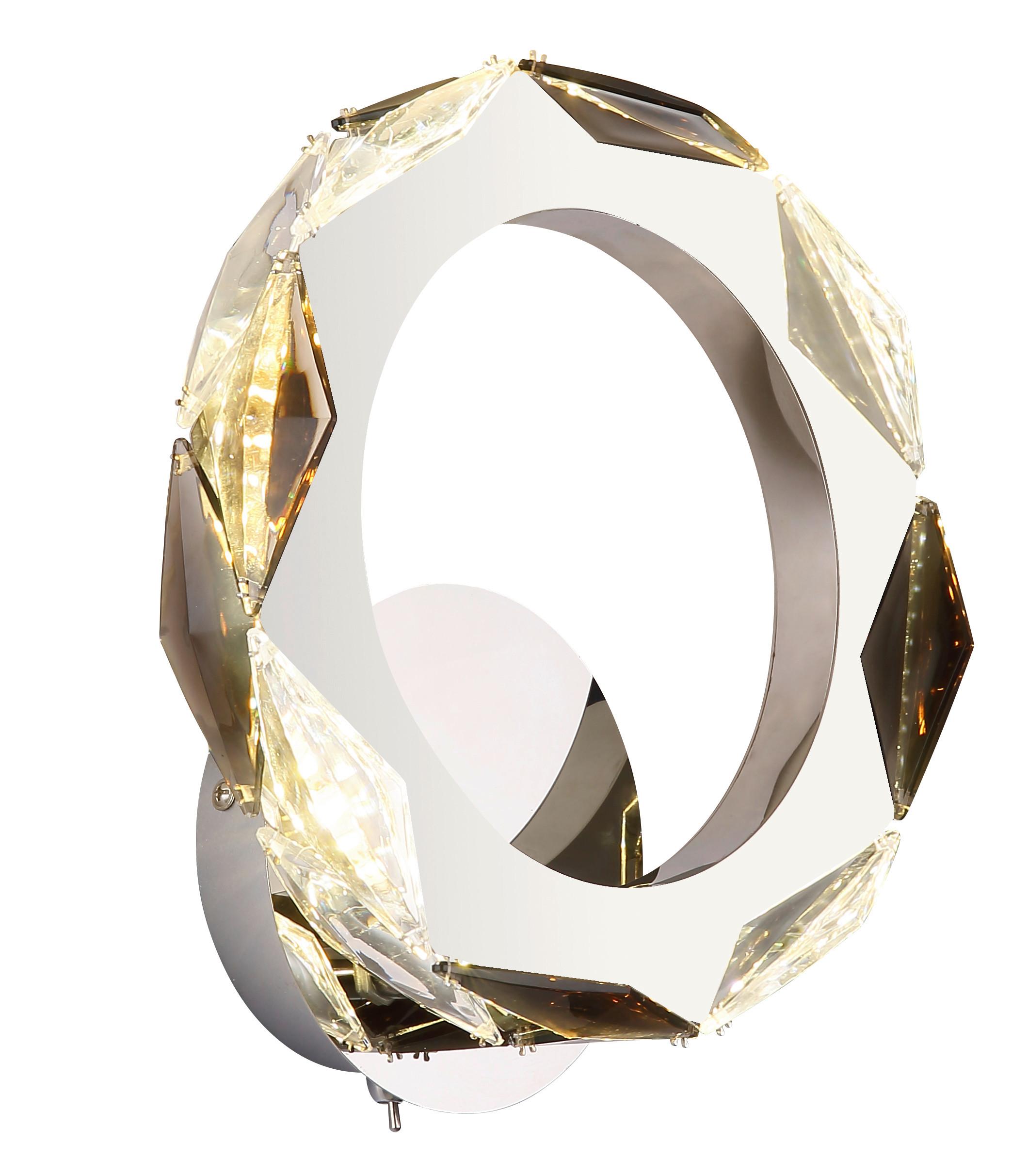 Led-wandleuchte 67318w - Klar/Chromfarben, Design, Glas/Metall (24/25,5/10cm) - Globo