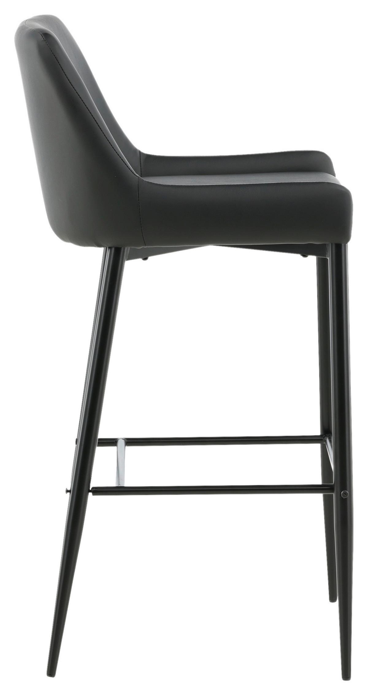 Barhocker-set Plaza Schwarz B: 48 Cm - Schwarz, Design, Kunststoff/Textil (48/105/57cm) - Livetastic