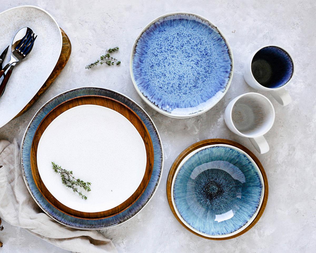 Kaffeebecherset Frozen 4-Tlg. Blau - Blau, Basics, Keramik (8,5/10,5/8,5cm) - Mäser