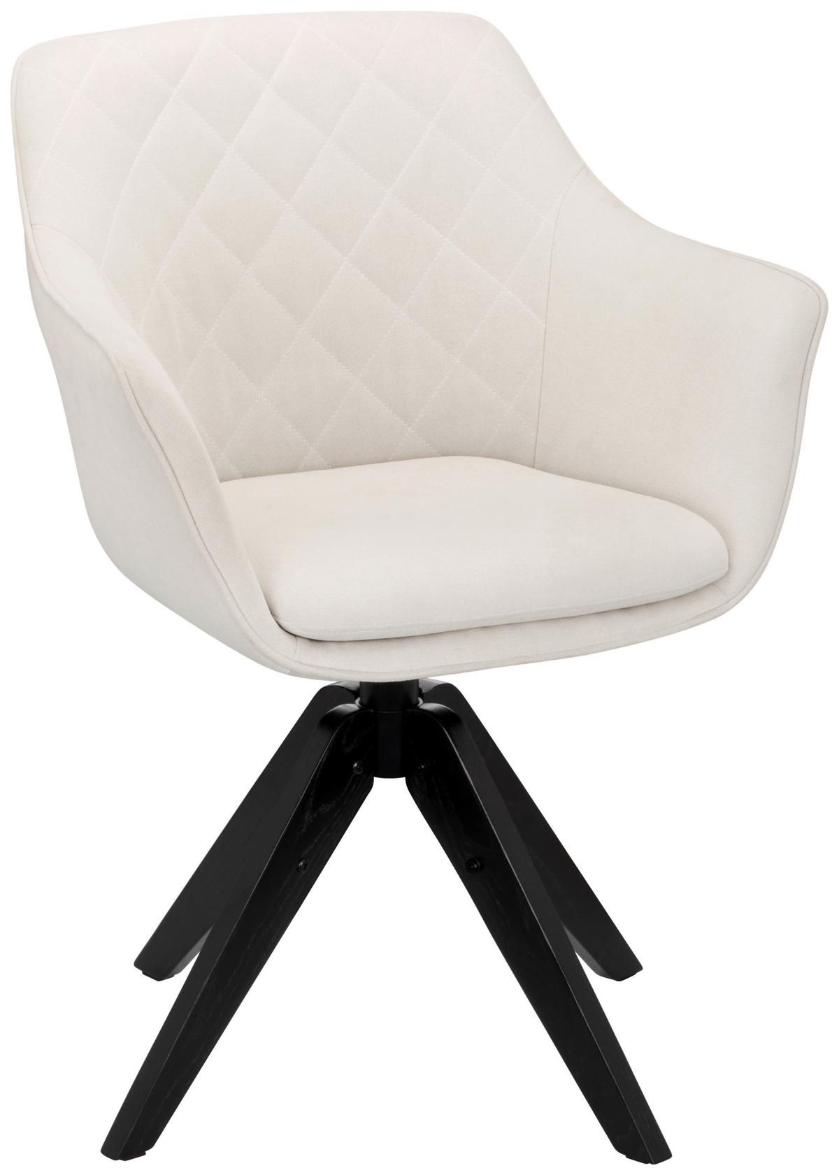 Drehstuhl Bellini Samtbezug Bellini B: 60 Cm Beige - Beige/Schwarz, MODERN, Holz/Textil (60/88/57,5cm) - MID.YOU