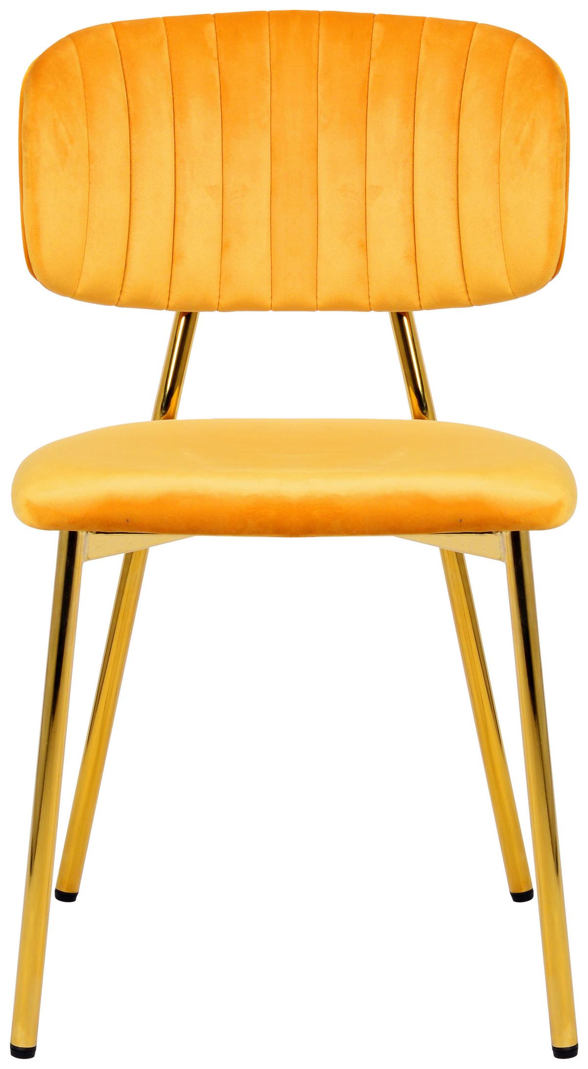 Stuhl-set Giselle 125 Hellorange - Goldfarben/Orange, Design, Kunststoff/Metall (47/80/51cm) - Kayoom