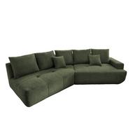 Big Sofa Fertilia Bouclé Dunkelgrün, B: 323 Cm - Dunkelgrün/Schwarz, MODERN, Textil (323/91/155cm) - Livetastic