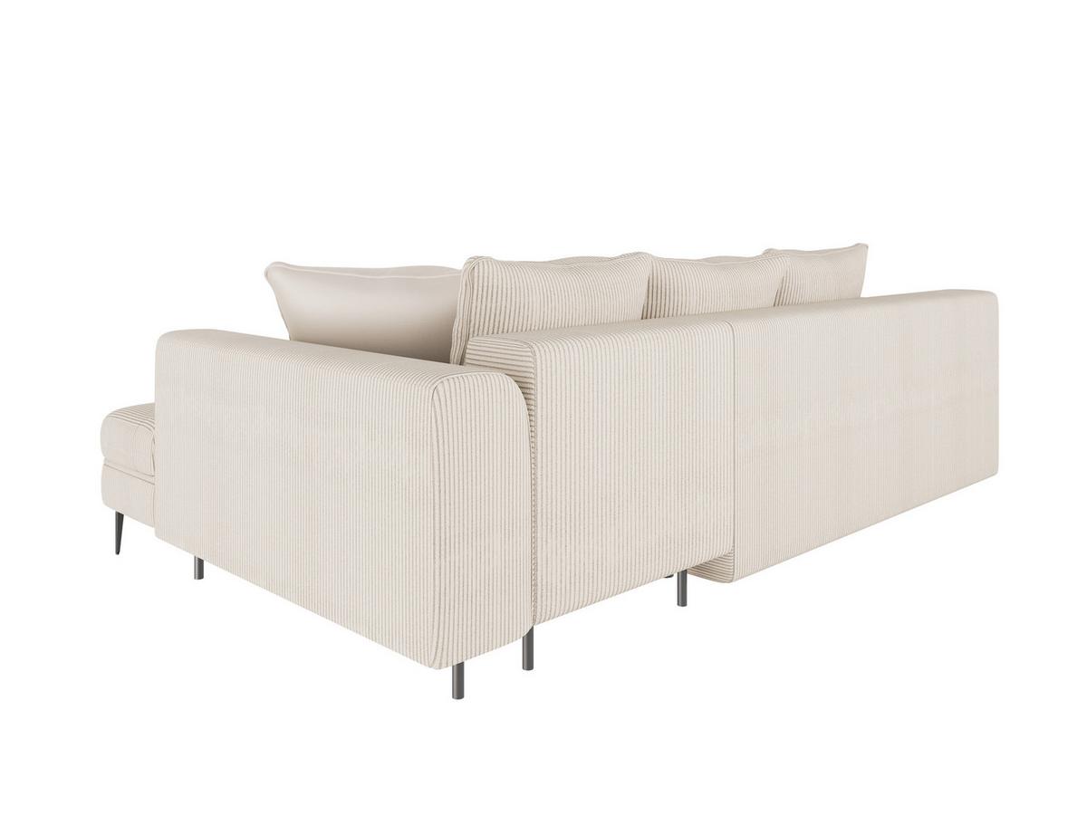 Ecksofa Welle Creme S: 177x276 Cm - Creme/Schwarz, Design, Textil (177/276cm) - MID.YOU