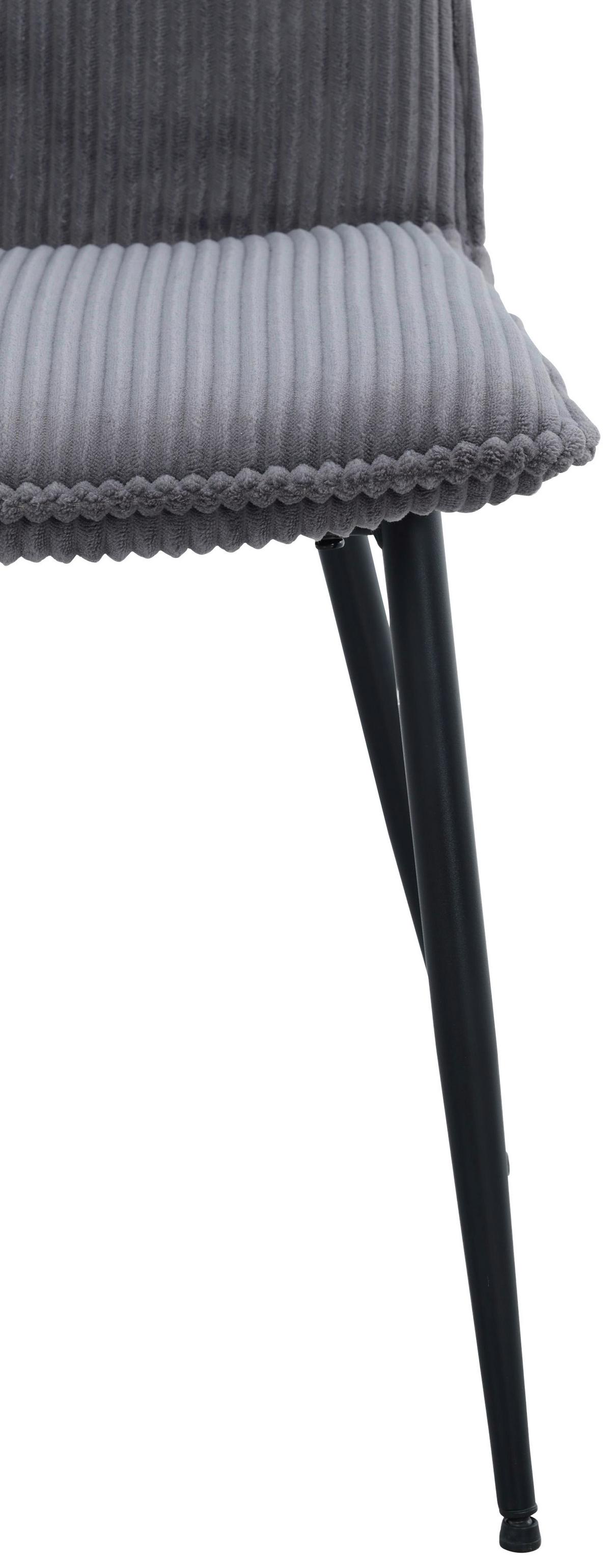Vierfußstuhl Lorenzo Grau/Schwarz B: 47 cm - Schwarz/Grau, MODERN, Textil/Metall (47/91/61,5cm) - Livetastic