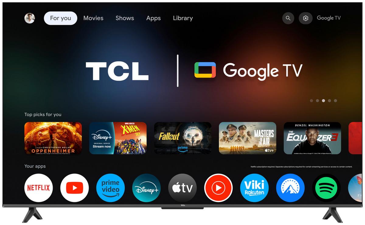 Fernseher Tcl 55 Zoll - Schwarz, Basics, Metall (122,6/75/25,5cm)