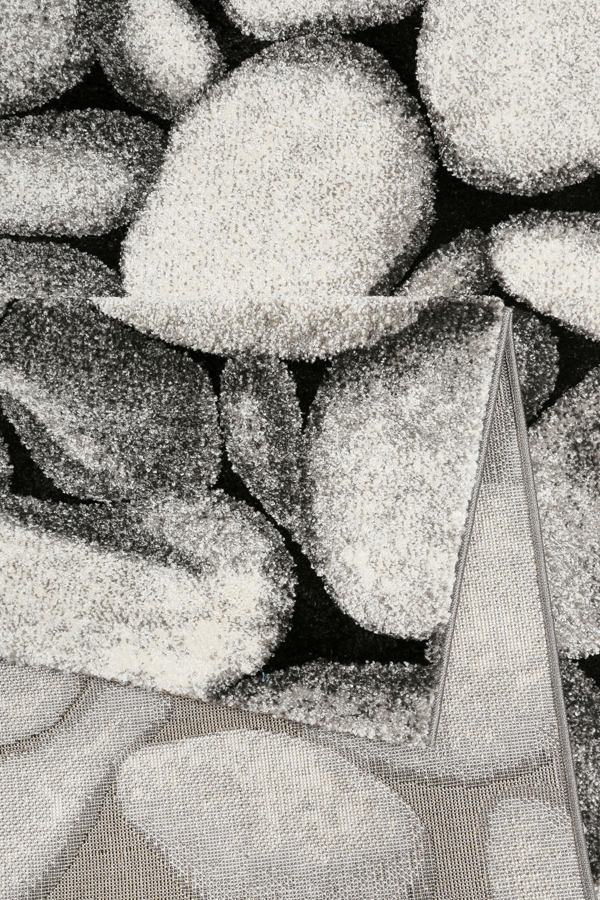 Webteppich Stony Island Grau 80x150 cm - Silberfarben/Schwarz, Design, Textil (80/150cm) - WECON HOME