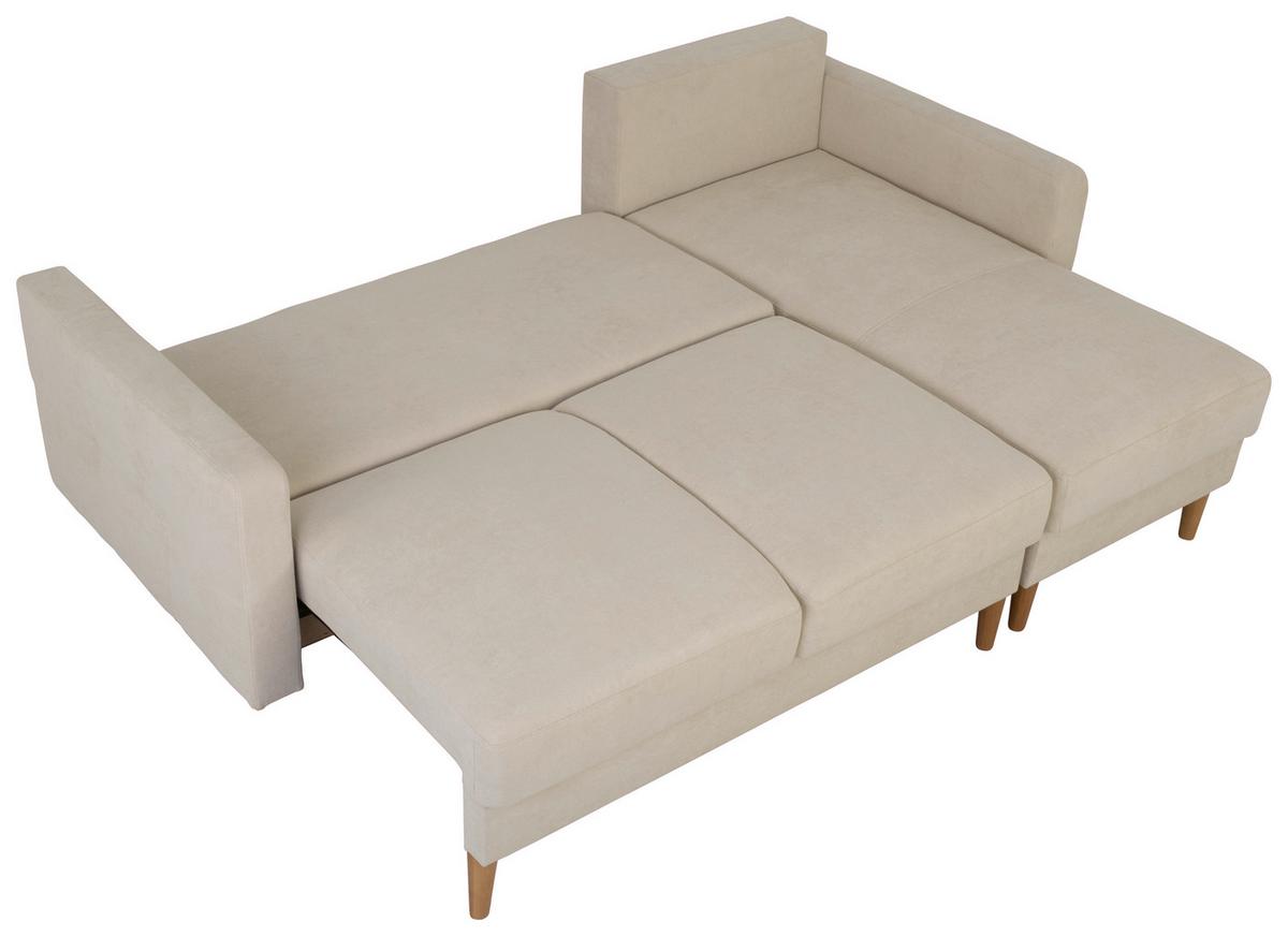 Ecksofa Noret, Weiß S: 223x157 Cm - Buchefarben/Weiß, Design, Textil (223/157cm) - MID.YOU